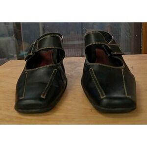 Aerosoles Sugar Snap Women's 9M Black Leather Mary Jane Mules Two Beauty